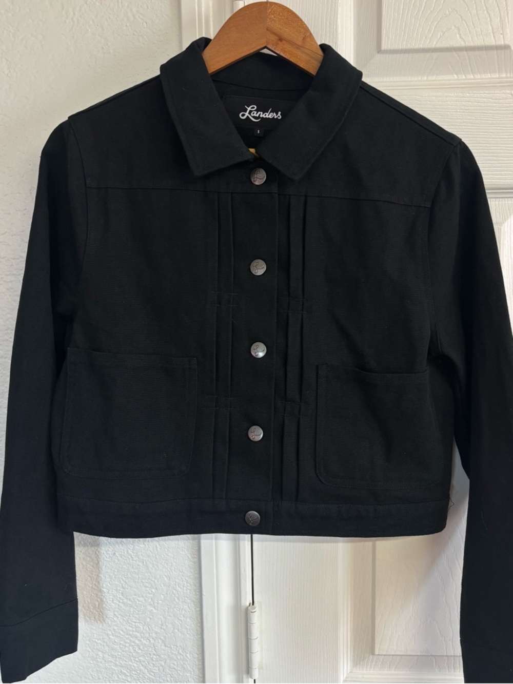 Landers Supply House Black Denim Jacket Size L